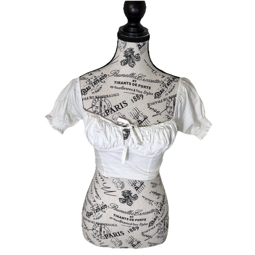 TNA‎ Womens Blouse Tank Size XS White  Tank  Cropped Elastic